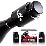 VINABON Vacuum Wine Stopper (Set of 2) - Premium Wine Stoppers Vacuum - 2-in-1 Wine Vacuum Pump and Stopper - Wine Preserver Vacuum Pump with Date Recorder - Wine Bottle Stoppers with WineGuide eBook