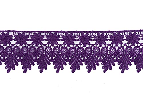 Dentelle violette 7,6 cm YYCRAFT pour customiser sans couture
