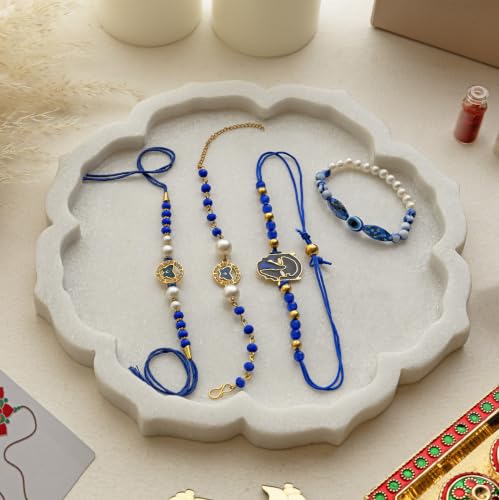 Image of Premium Handmade Designer Rakhi Set for Brother and Bhabhi Adjustable Couple Rakhi with Roli Chawal & Nariyal