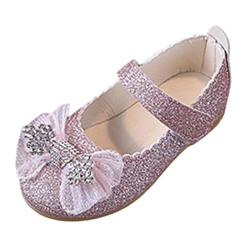 IWIHMIV Toddler Dress Shoes Bowknot Soft Bottom Mary Jane Shoes Girls Non Slip Ballet Flat for Kids Wedding Party