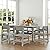 Jocoevol 9 Piece Patio Dining Sets for 8 HIPS Outdoor Dining Table Set with Umbrella Hole Table and 8 Chairs Furniture for Backyard Poolside Garden, Grey