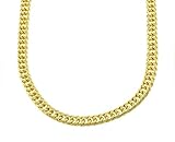 Mens Thick Tight Link Yellow Gold Finish Miami Cuban Link Chain/Bracelet Box Lock JayZ 9mm (Chain...