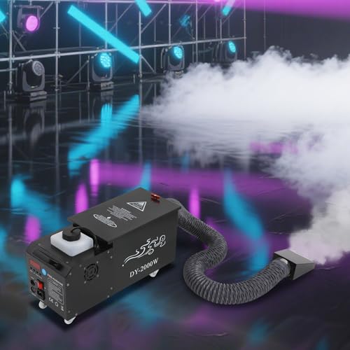 Máquina de niebla de suelo a base de agua, máquina chiller de humo bajo de 2000 W con tubo de extensión, generador portátil de efectos de niebla para escenario, bodas, fiestas y Halloween miniatura 4