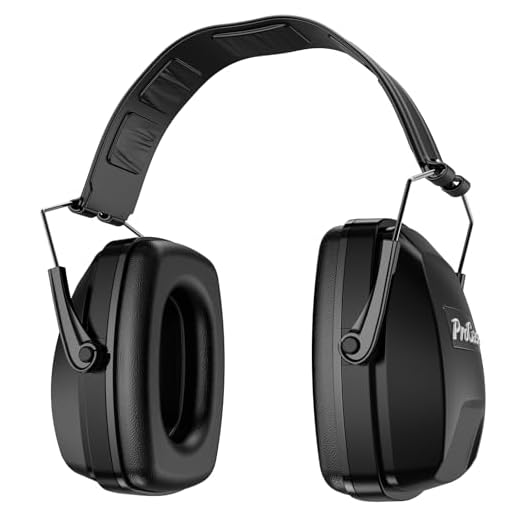 Procase Orejeras Profesionales de Reducción de Ruido, SNR 34 dB Cascos Ajustables Antiruidos para Disparos, Orejeras con Bloqueo de Sonido para Caza, Maquinaria de Construcción, Trabajo, Siega -Negro