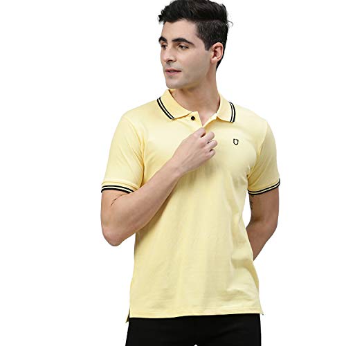 Image of Urbano Fashion Men's Solid Slim Fit Half Sleeve Cotton Polo T-Shirt