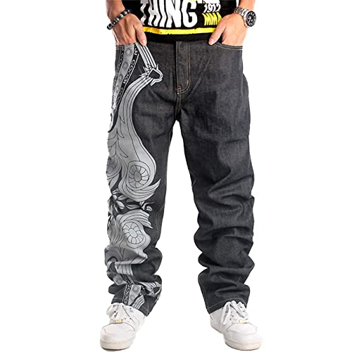 Men's Relaxed Fit Skateboard Jeans Y2k Fashion Baggy Demin Pants Vintage Hip Hop Dance Skater Pants