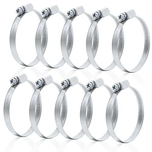 Villkin Schlauchschellen Set - 10x Rohrschelle mit einstellbarem Durchmesser - Korrosionsbeständige Befestigungsschelle - Praktische Schraubschellen in Premium Qualität (50-70 mm) Cover