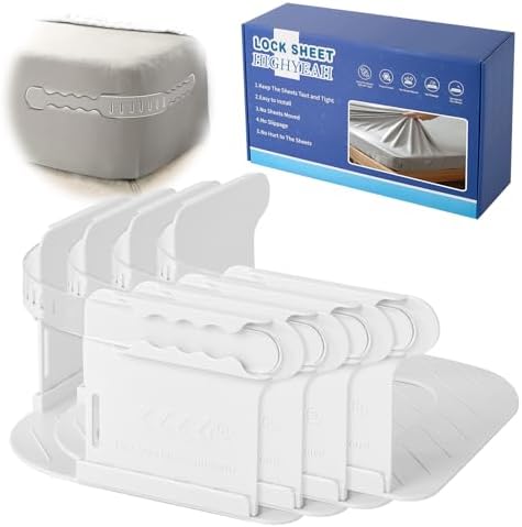 Amazon.com: HIGHYEAH Bed Sheet Holder Fitted Sheet Straps/Holders Keep ...
