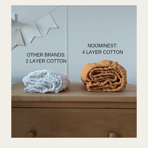 Image of Extra Soft & Thick 4 Layer Muslin Cotton Standard Fitted Crib Sheet (Russet Brown)