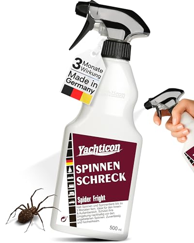 Yachticon Spinnen Schreck 500ml Spinnenspray & Insektenspray Natürliches Ungeziefer Spray mit Geraniol & Pyrethrum gegen Spinnen & Insekten Für Terrasse Boot Wohnmobil Haus & Garten
