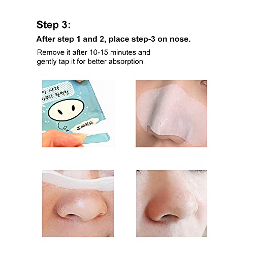 Removedor de cravo de nariz, limpeza profunda, tiras de poros do nariz, kit de limpeza de 3 etapas t
