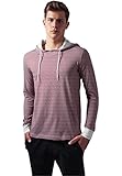 Color: rojo oscuro Urban Classics Stripe Jersey Hoody Sudadera, Ruby/Wht, M para Hombre