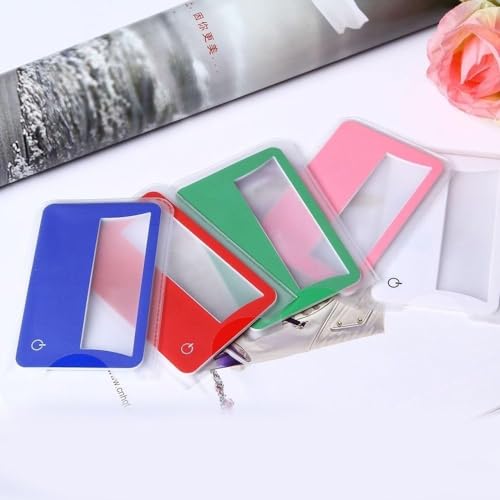 1Pc Reading Magnifying Glass LED Credit Card Book Small Prints Newspaper Magnifier Sheet Reading Magnifiers Sheet Visual Impairment Aids, Mobility and Daily Living Aids