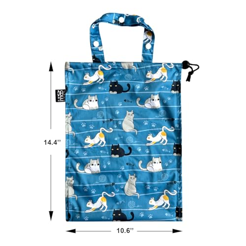 Image of Cute Hanging Car Trash Garbage Bag 100% Leakproof Waterproof Multipurpose for Car Back Front Seat Console with Hanging Strap (Cats Play)