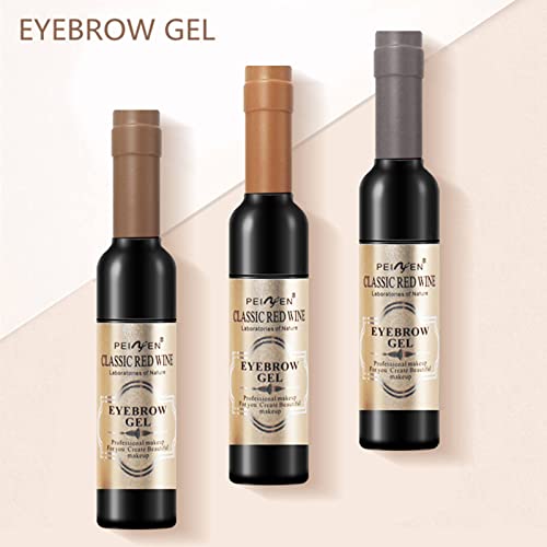 Wine Eyebrow Gel 3 Colors Wine Bottle Tattoo Brow Gel Tint Eyebrow Beauty Dyeing Eyebrow Cream Peelable Tearing Eyebrow Colouring Gel Waterproof Quick Dry Dyeing No Smudge Easy To Color #TOP6