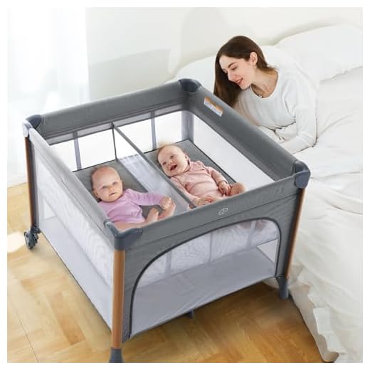 okaytwins Twins Bassinet Portable Crib for Baby, Portable Babe Playpen