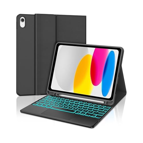 Protection clavier iPad Air 5 10.9 pouces universel tactile rétroéclairé bleu - 6