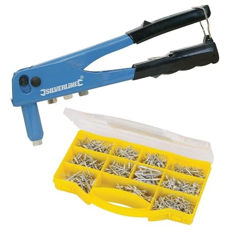 Dapetz ® Rivet Gun Set 4-in-1, Pop Rivet Gun Kit with 650 Rivet Nuts, 2.4mm 3.2mm 4mm 4.8mm, Hand Riveter Rivet Gun for Metal, Wood and Plastic