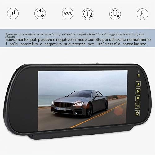 Lo schermo digitale a LED da 7 pollici dello specchio retrovisore Sanpyl Car può essere collegato a una telecamera di retromarcia con DVD esterno o TV per auto Adatto a tutti i tipi di veicoli che fan