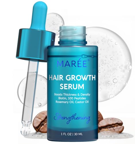 MAREE Hair Growth Serum - Caffeine Peptides Castor Rosemary Oil for Hair Growth - Products for Women...