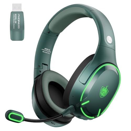 PHOINIKAS Gaming Headset Wireless, Bluetooth Headset mit Dual-Chips, Bluetooth 5.3 für...