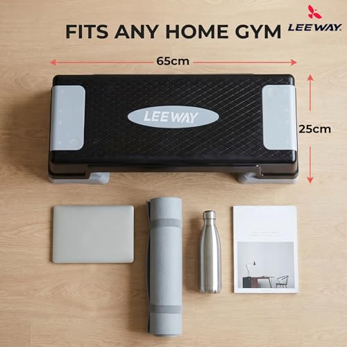 Image of Leeway Stepper for Exercise at Home | 2-Level Adjustable Aerobic Step Platform | Non-Slip Step Board for Cardio | Mini Gym Stepper for Weight & Fitness Workout Cardio | Gym Stool