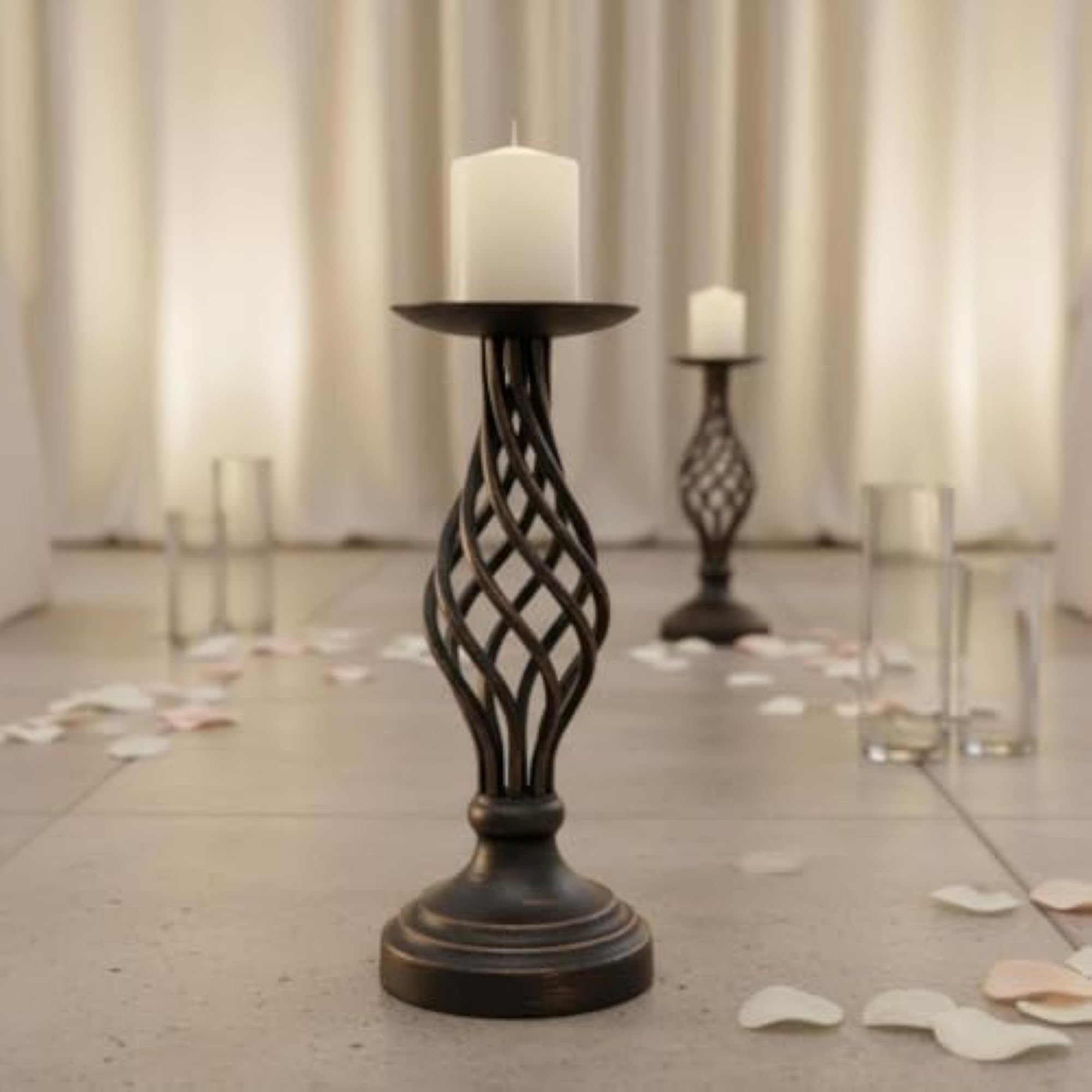 Retro Black Metal Candlestick for Functional Art