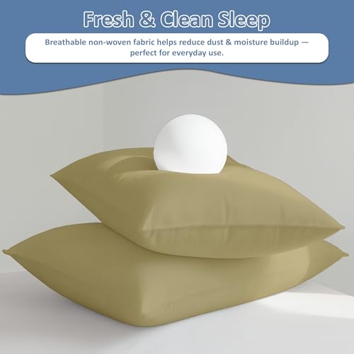 Image of ARLinen Sleeping Pillow Filler Set of 2 - Non-Woven Fabric, Fluffy Cotton Filling, Home, Hospital, Hostel & Travel Use - Taupe 16x24 Inch