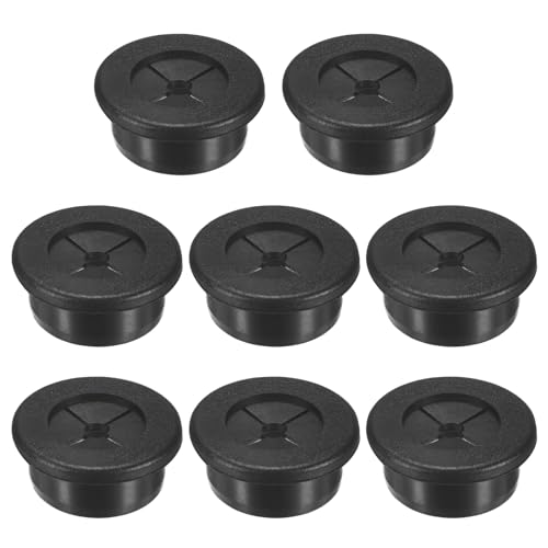 M METERXITY 8-Pack Rubber Grommets for Wiring 25mm Desk Grommet Double-Sided Flexible Cable Cord Grommet Desk Hole Cover for Cables/Wires Through Protection Cable Grommet [Black]