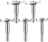 ASNOMY 5PCS Large Size Forstner Drill Bit Boring Woodworking Hole Saw Set, 40/45/50/60/70mm Carbide...