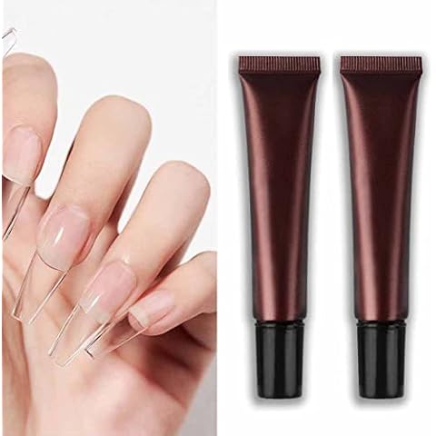 GZMAYUEN Nail Glue for Artificial Nails Nail Tips Glue Gel 2 x 15 ml Tube Glue for Fake Nails Tips Cover