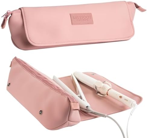 Travel Hair Tool Bag and Heat Resistant Mat for Flat Irons, Straighteners, Curlers and Hair Care Accessories, 2 in Design, Dune, Travel Hair Tool Bag and Heat Resistant Mat