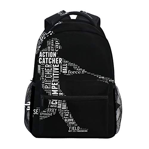 SUABO Laptop Backpack, Baseball Batter Computer Bag Book Bag Travel Hiking Camping Daypack