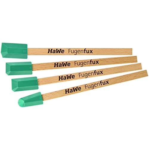 Hawe Fugenfux Mix 14.041, Silikonabzieher, Fugenspachtel, Fugenglätter, Sanitärabzieher, 4-teilig Hawe Fugenfux Mix 14.041, Silikonabzieher, Fugenspachtel, Fugenglätter, Sanitärabzieher, 4-teilig