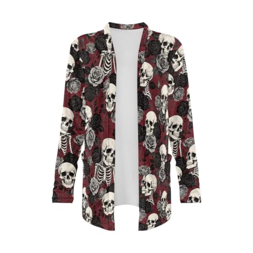 Image of Forchrinse Red Ladybug Cardigan for Women Causal Long Sleeve Open Front Cardigans Sweater Fashion 2024 Fall Coat with Pockets