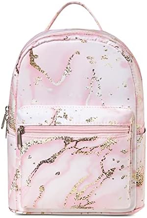 Cute 10 inch mini pack bag backpack for grils children and adult (marble pink)