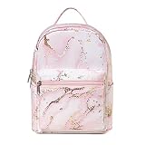 Cute 10 inch mini pack bag backpack for grils children and adult (marble pink)