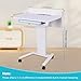Generic Office Conference Lectern Table with Wheels Mobile Reception Desk Adjustable Height with Storage Tray for Presentations & Public Speaking