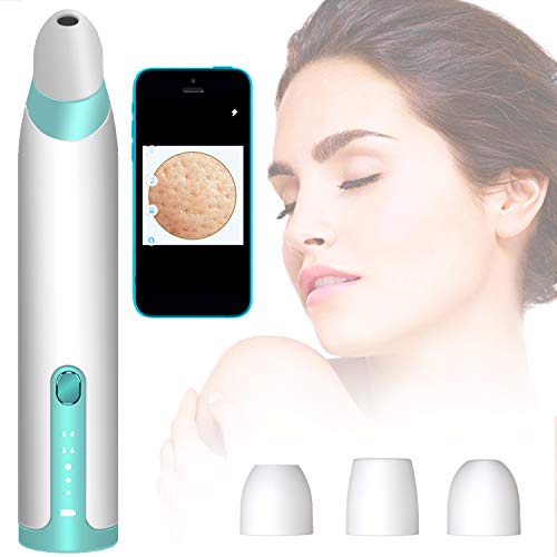 Blackhead Remover Pore Vacuum Cleaner Skin Cleaner Suction Extractor with Camera Blackhead Remover Vacuum Rechargeable Portable for Men and Women with 3 Adjustable Silicone Probes