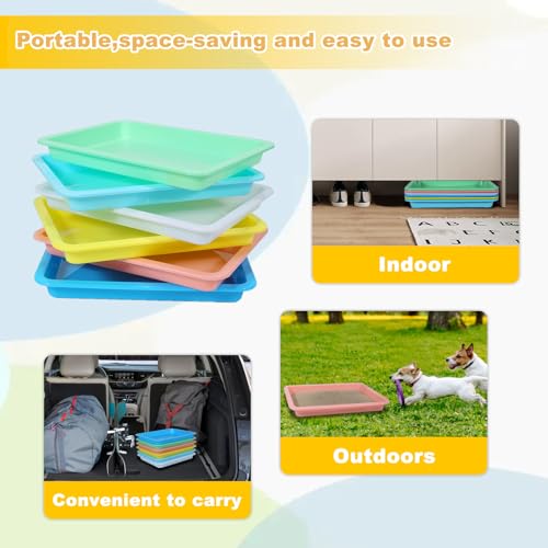 Caixa de areia para gatinhos, caixa de areia de entrada baixa com pá de água, caixa de areia portáti