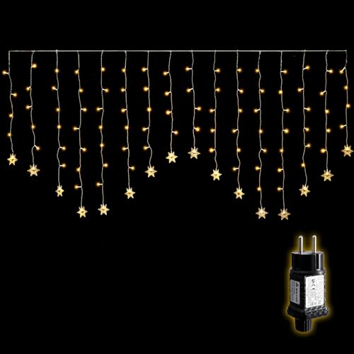 SALCAR 2M 104er LED Schneeflocke Lichtervorhang Innen, 16er...