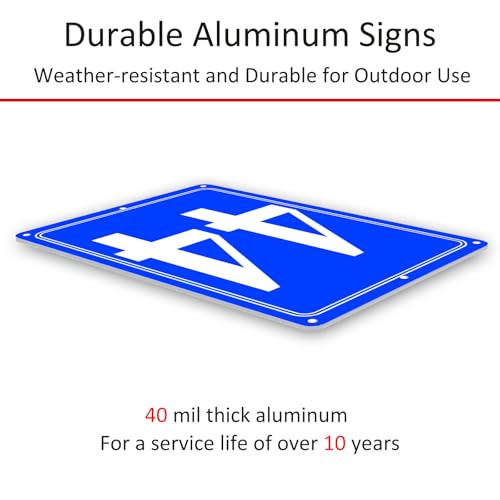 Image of Premium Aluminum Number Signs 44, Metal 12 inch X 8 inch Blue Numbered Signs Outdoor for Parking Lots, Floor, Dock, Court, Aisle, Field, High Visibility, No Fade, Weather-resistant