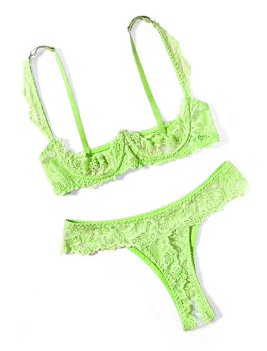 Image of Avidlove Sexy Lingerie Set for Women Lace Bra and Panty Sets Underwire Push Up Lace Lingerie Set XS-XXL