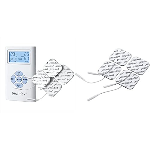 prorelax TENS/EMS Duo | Aparato de electroestimulación | 2 terapias con un solo aparato | Terapia natural para el dolor crónico y la musculación + Almohadillas de electrodos para 'TENS + EMS Duo'