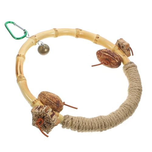 Abaodam Parrot Perch Stand Hanging Durable Wooden Chewing for Parakeets Interactive Bird Swing with Easy Attachment for Fun and Engagement Bird Cages