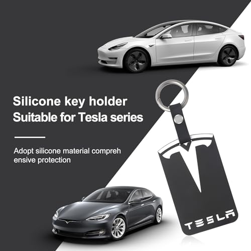 Aicharynic 2 sztuki uchwytów na karty do Tesla Model 3, model Y, silikonowy breloczek do kluczy, uchwyt na karty, akcesoria Tesla, kolor czarny, Tesla, uchwyt na karty, czarny, /