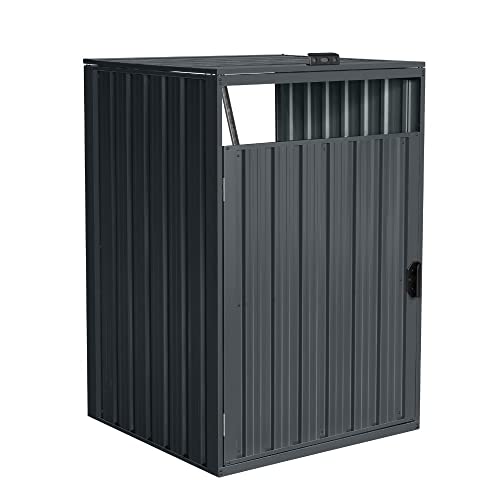 Home Deluxe - Cubo de Basura Cubo - ampliación - Espacio para 1 Cubo de 240 litros, Color Antracita, Resistente a la Intemperie, Incluye Cerradura y Llave I Cubo de Basura para jardín