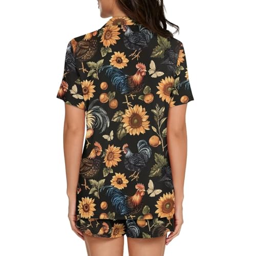 Image of Women's Short Sleeve Sleepwear Pajamas Nightwear with Pockets | skin-friendly breathable material resists pilling fading and deformation after repeated washing
