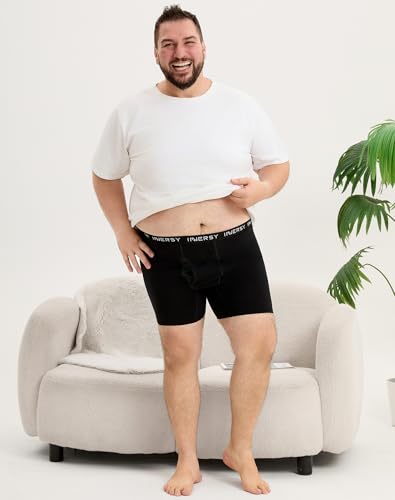INNERSY Men's Big and Tall Boxer Briefs Cotton Stretch Moisture Wicking Underwear 5-Pack - Image 4