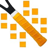 Tinsync Tennis Racket Grip Tape, Precut Soft Tennis Grip Tape, Anti Slip and Dry Feel Tennis Racquet Overgrip Wrap for Replacement (6 Pack - Tawny)